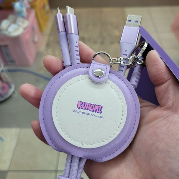 Brand New Sanrio Kuromi 3 in 1 Charging Cable With Mirror - Picture 4 of 9